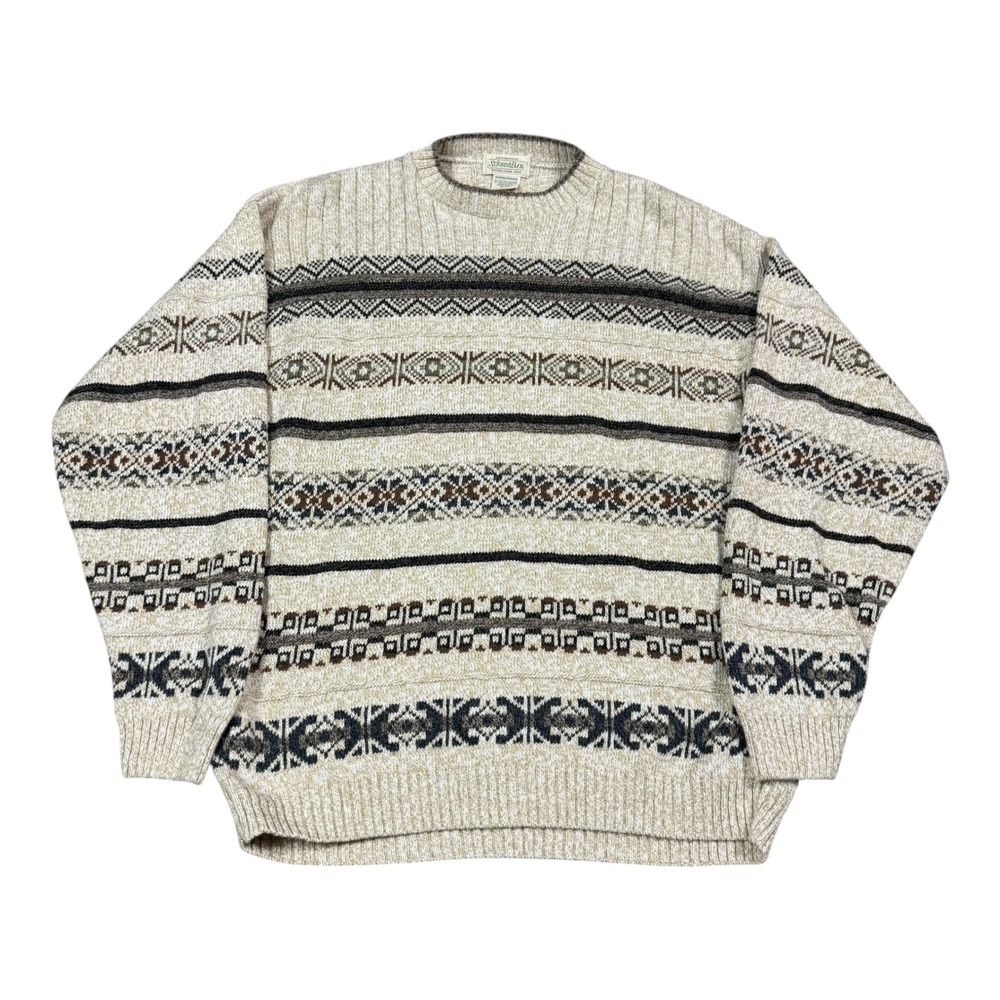 Vintage 90s St. John's Bay Geometric Patterned Sweater Men's Medium‎